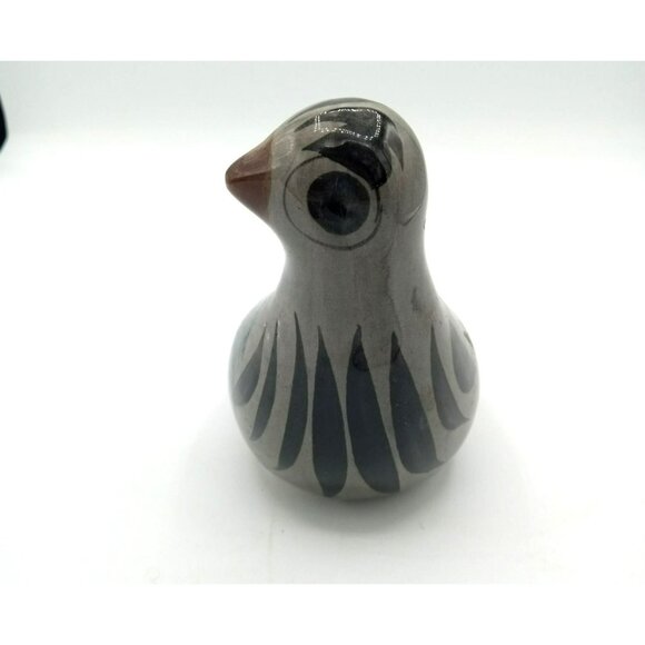 Tonala Bird Hand Painted Mexican Pottery Vintage Folk Art 3.75 Inch Flower 1960s - Picture 4 of 14